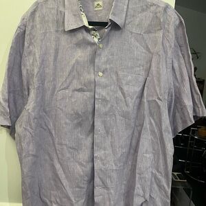 Peter Millar Light Purple Casual Shirt linen with floral lining size xl